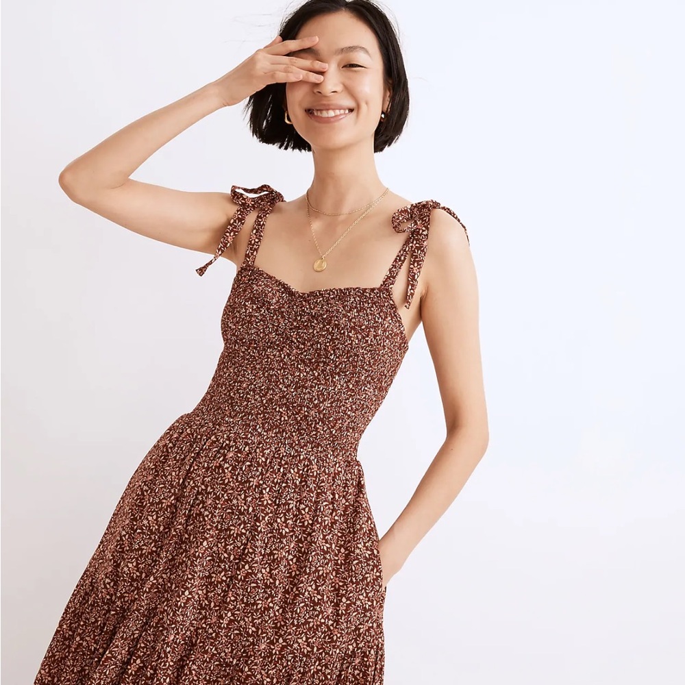 Madewell Floral Midi Length Dress